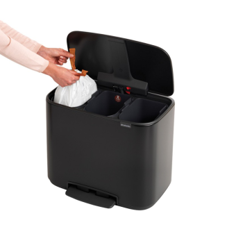 Kosz na śmieci Brabantia Bo 11+11+11l czarny matowy - 2