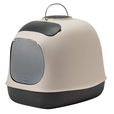 Zakryta kuweta dla kota United Pets Minu różowo-szara