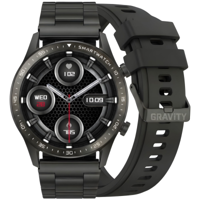 Smartwatch Gravity Czarny Bransoleta i Pasek GT10-1