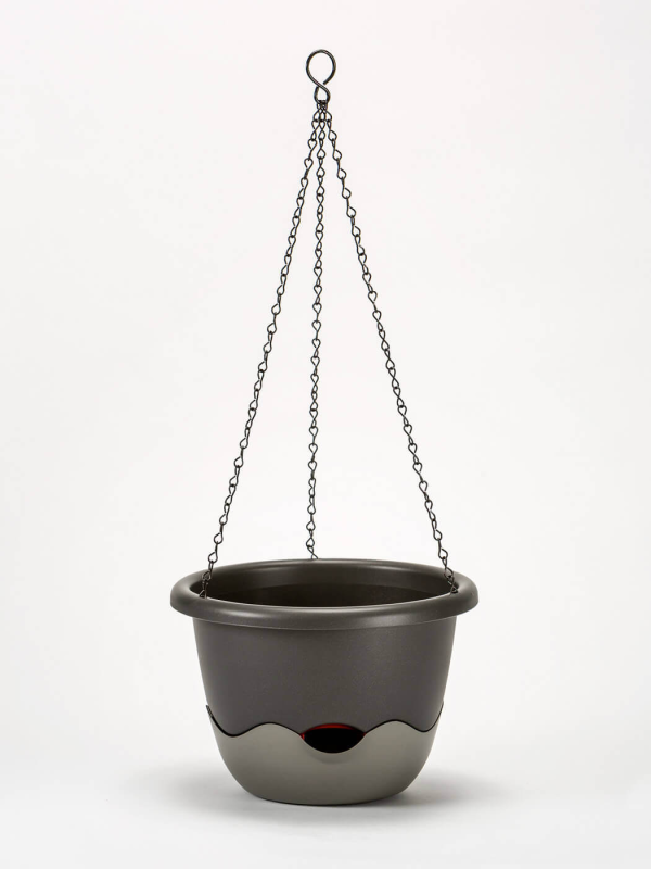 PLASTIA MARETA Donica samonawadniająca okrągła 25 cm szary