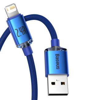 Kabel BASEUS Crystal Shine USB-A-Lightning 1.2m (niebieski) - 3