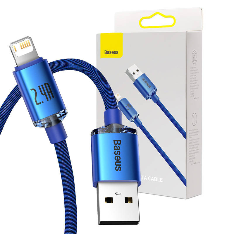 Kabel BASEUS Crystal Shine USB-A-Lightning 1.2m (niebieski)