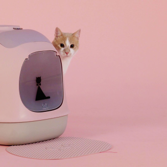 Zakryta kuweta dla kota United Pets Minu szaro-biała - 7