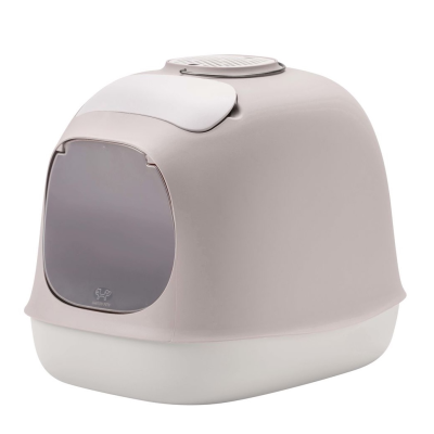 Zakryta kuweta dla kota United Pets Minu szaro-biała