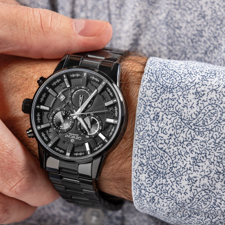 Zegarek Męski Giewont Chronograph Sapphire Czarny GW4580-B1 - 3