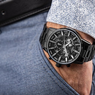Zegarek Męski Giewont Chronograph Sapphire Czarny GW4580-B1 - 4