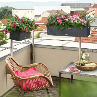 Donica Lechuza Balconera Cottage 50 | 80 grafitowy czarny - 10