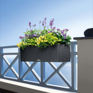 Donica Lechuza Balconera Cottage 50 | 80 grafitowy czarny - 11
