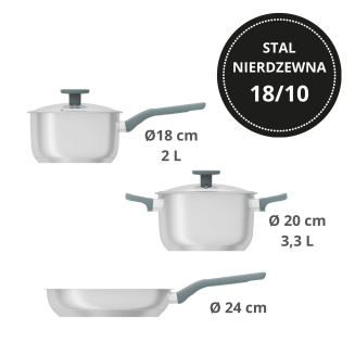 Zestaw garnków Berghoff Bolt Ocean 5 częściowy - 2