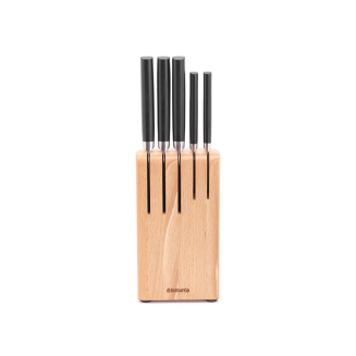  Set of 5 knives in a Brabantia Profile wooden block - 2
