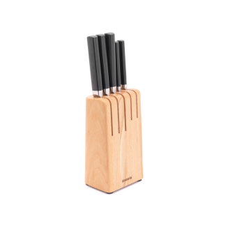  Set of 5 knives in a Brabantia Profile wooden block - 3