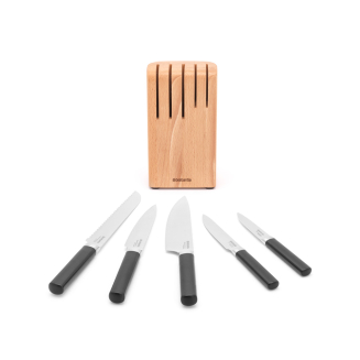  Set of 5 knives in a Brabantia Profile wooden block - 6