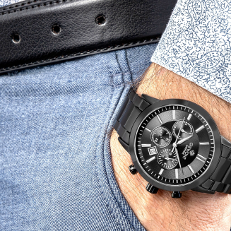 Zegarek Męski Giewont Chronograph Sapphire Czarny GW8510-B2 - 4