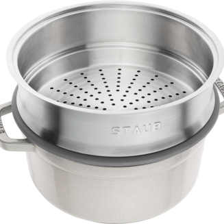 Garnek żeliwny okrągły z wkładem Staub - 3.8 ltr, Biała trufla - 3