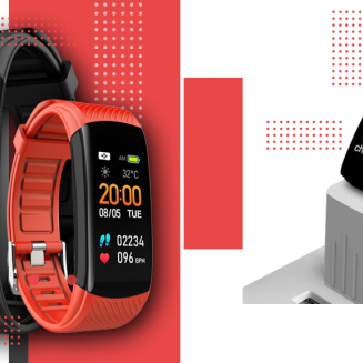 Smartwatch GIEWONT Czarno Czerwony 2 Paski GW200-1 - 3
