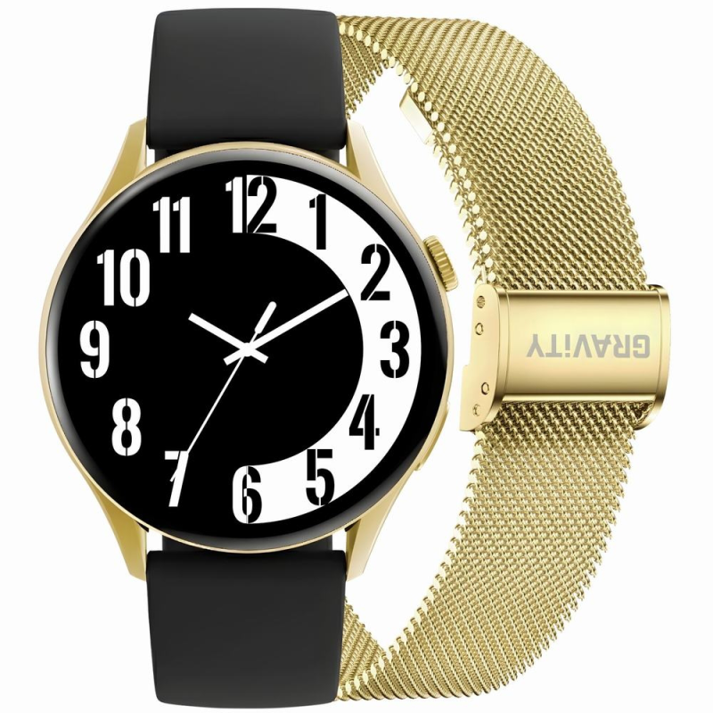 Smartwatch Gravity Złoty Pasek + Bransoleta GT11-1