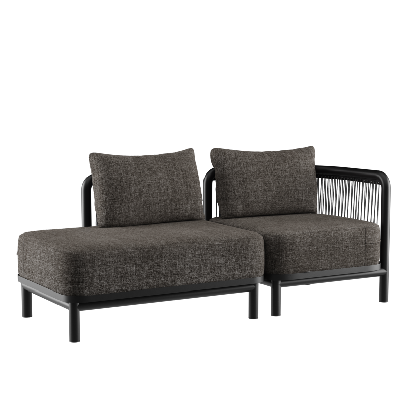 Sofa ogrodowa SACKit Kirra Lounge Sofa 2 Seater Open End Noir