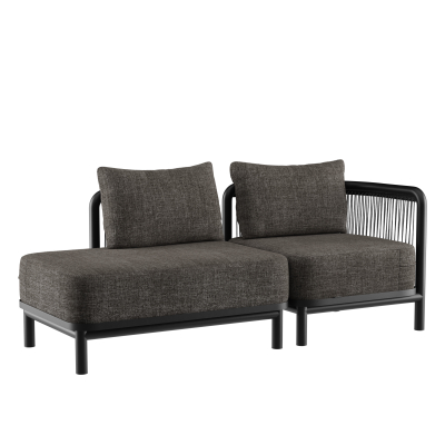 Sofa ogrodowa SACKit Kirra Lounge Sofa 2 Seater Open End Noir