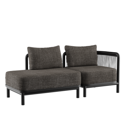 Reclining Sofa SACKit Kirra Lounge Sofa 2 Seater Open End Black