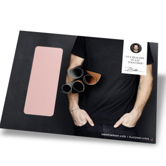 Zestaw 4 podkładek pod talerze Bitz Grey&Light Pink - 2