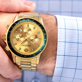 Zegarek Męski Giewont Chronograph Sapphire Złoto Zielony GW3520-B6 - 4