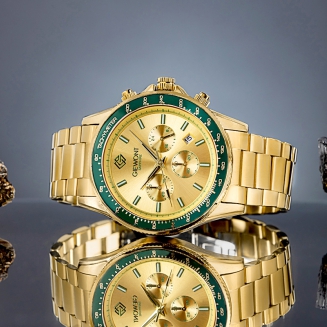 Zegarek Męski Giewont Chronograph Sapphire Złoto Zielony GW3520-B6 - 5