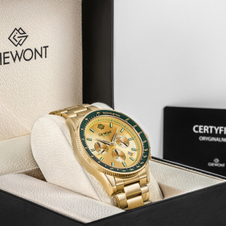 Zegarek Męski Giewont Chronograph Sapphire Złoto Zielony GW3520-B6 - 7