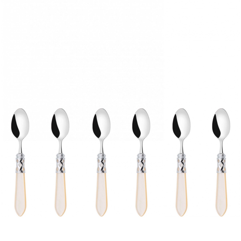 Komplet 6 łyżeczek do kawy Casa Bugatti Aladdin Ivory/Steel