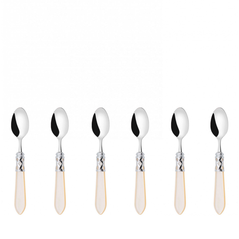 Komplet 6 łyżeczek do kawy Casa Bugatti Aladdin Ivory/Steel