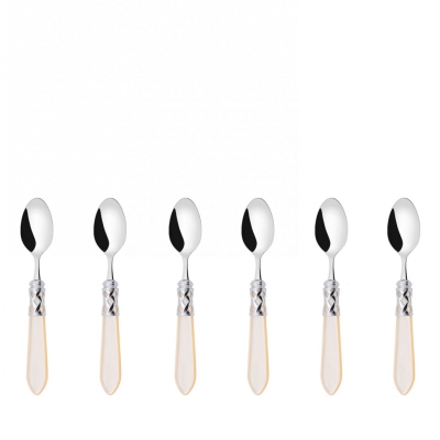 Komplet 6 łyżeczek do kawy Casa Bugatti Aladdin Ivory/Steel