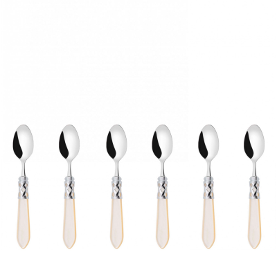 Komplet 6 łyżeczek do kawy Casa Bugatti Aladdin Ivory/Steel
