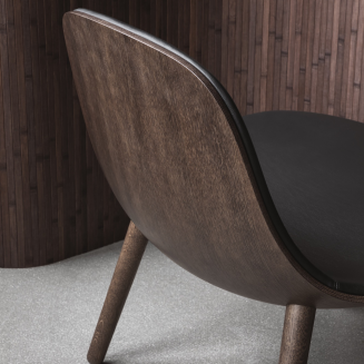 Fotel Eva Solo Yuuga Lounge smoked oak & black leather - 4