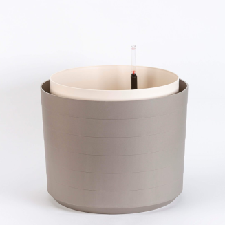 Duża donica samonawadniająca okrągła Plastia Berberis 55 cm jasnoszary - 2