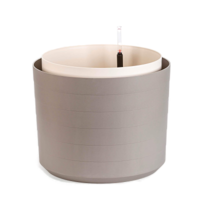 Duża donica samo-nawadniająca okrągła Urbalive Berberis jasnoszary 55 cm