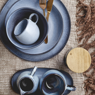 Zestaw porcelany obiadowy Bloomingville Sandrine Blue 12 szt. - 7