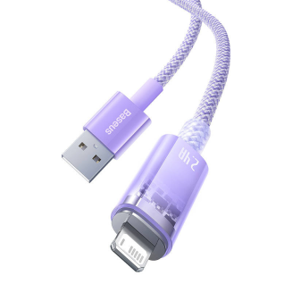 Kabel szybko ładujący Baseus USB-A do Lightning  Explorer Series 1m, 2.4A (fioletowy) - 4