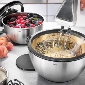 Zestaw 2 kuchennych mis stalowych z pokrywkami Gefu Muovo - 2