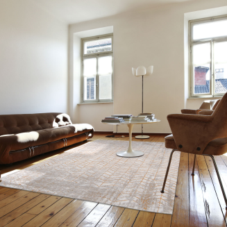 Okrągły dywan Louis de Poortere Mad Men Jacob's Ladder central yellow - 2