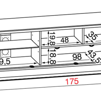 Stolik RTV Munari Mo&Ma 175x50x51 cm 3 kolory - 7