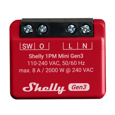 SHELLY 1PM Mini Gen3 Bluetooth Wi-Fi Transmitter