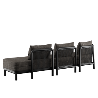 Sofa ogrodowa SACKit Kirra Lounge Sofa 3 Seater Open End Noir - 6