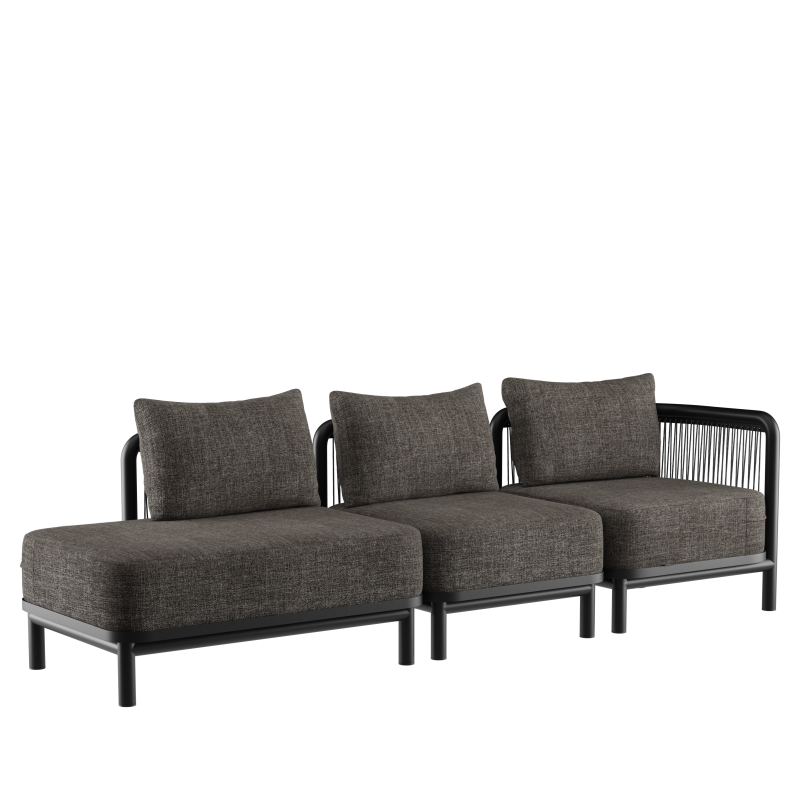 Sofa ogrodowa SACKit Kirra Lounge Sofa 3 Seater Open End Noir