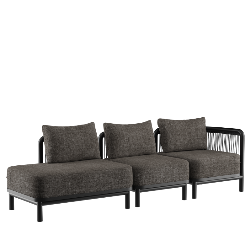 Sofa ogrodowa SACKit Kirra Lounge Sofa 3 Seater Open End Noir