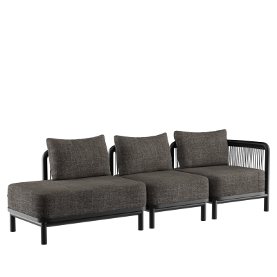 Reclining Sofa SACKit Kirra Lounge 3 Seater Open End Black Sofa
