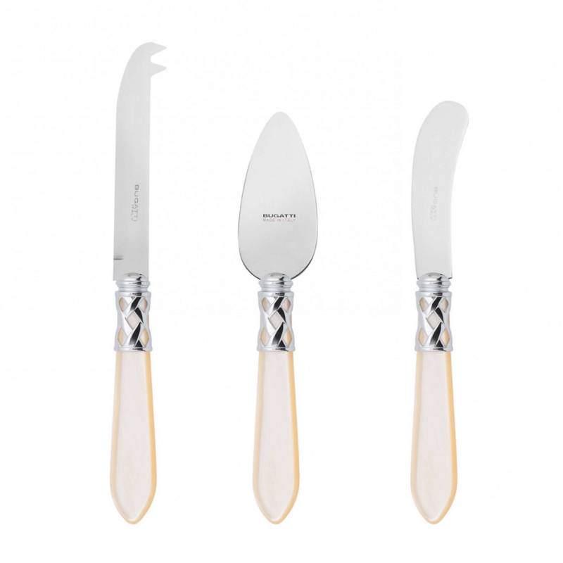 Zestaw 3 noży do serów Casa Bugatti Aladdin Ivory/Steel