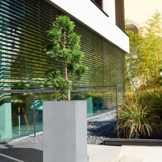  Lechuza Canto Stone planter 40 stone gray column - 7