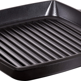 Żeliwna patelnia grillowa Staub z dwoma uchwytami 28 cm black - 2