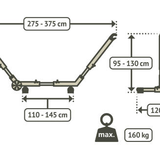 Regulowany stojak na hamak La Siesta Esterel Anthracite - 4