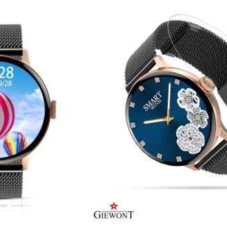 Smartwatch Damski GIEWONT Różowe Złoto Czarny GW330-4 - 5