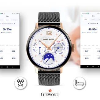 Smartwatch Damski GIEWONT Różowe Złoto Czarny GW330-4 - 10